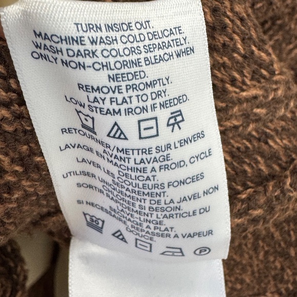 🧣Lands End Drifter Womens Brown Button Cable Knit Cardigan Sweater Large 14 16 - Picture 10 of 12